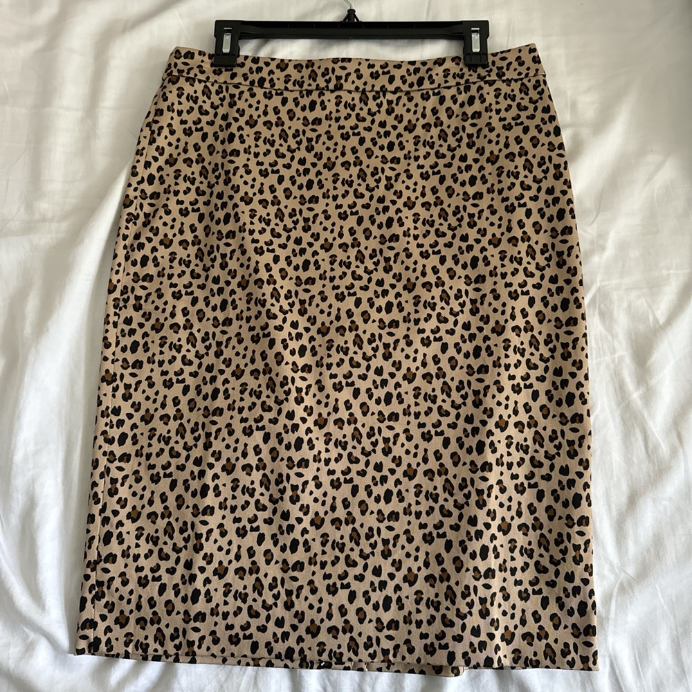 J crew cheetah print pencil skirt